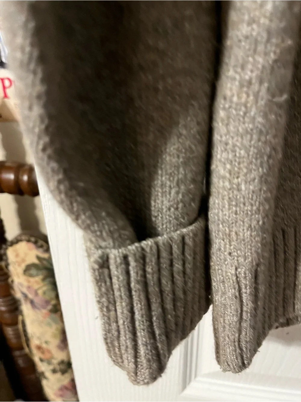 Banana Republic Men’s Shawl Collar Cardigan - Taupe Heather